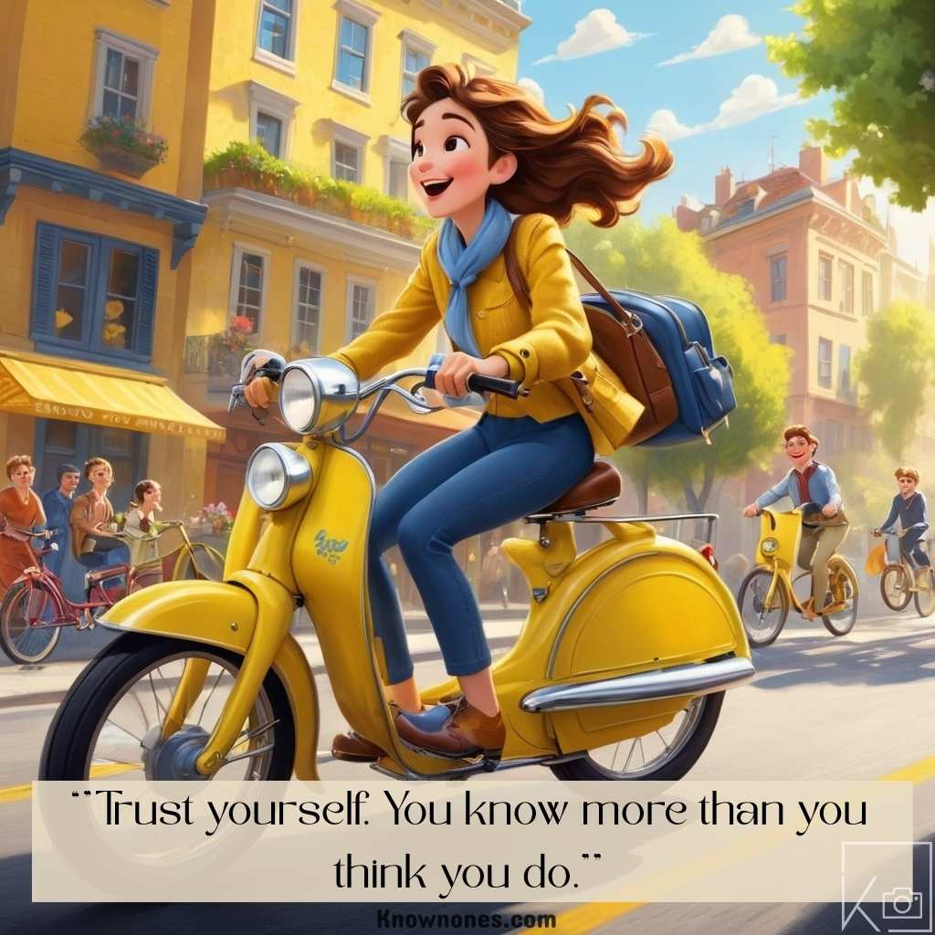 Good Day images - girl riding yellow bike