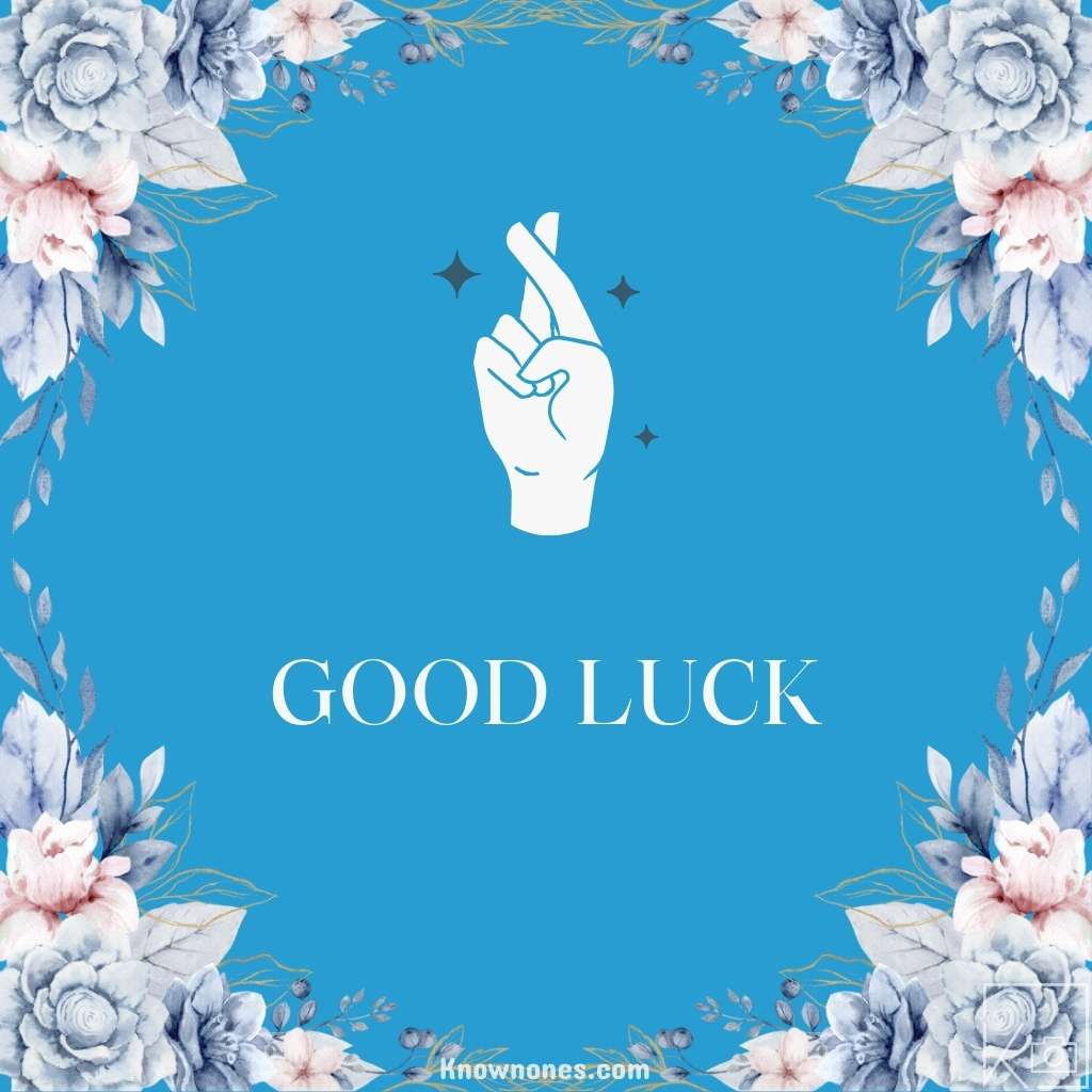 Good Luck Images - fingers crossed blue background
