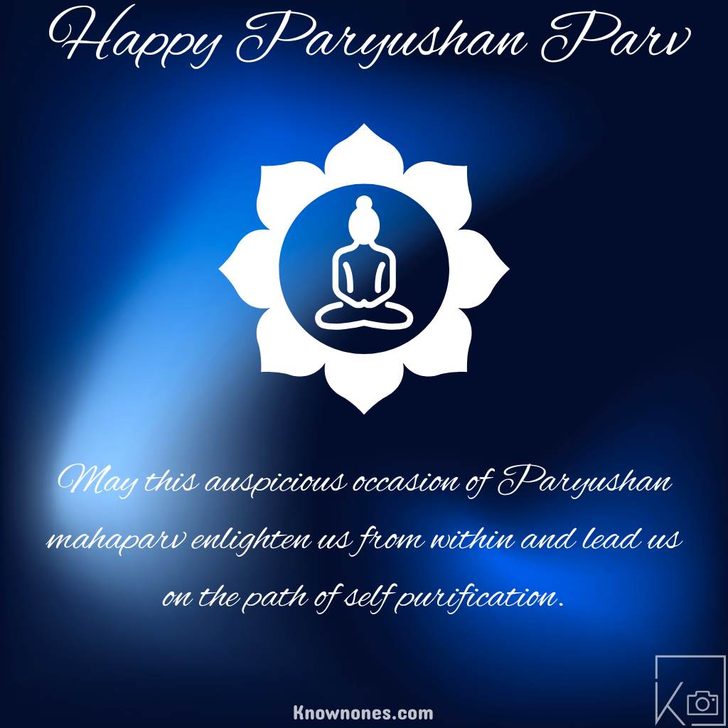 Paryushan parv quotes - blue background