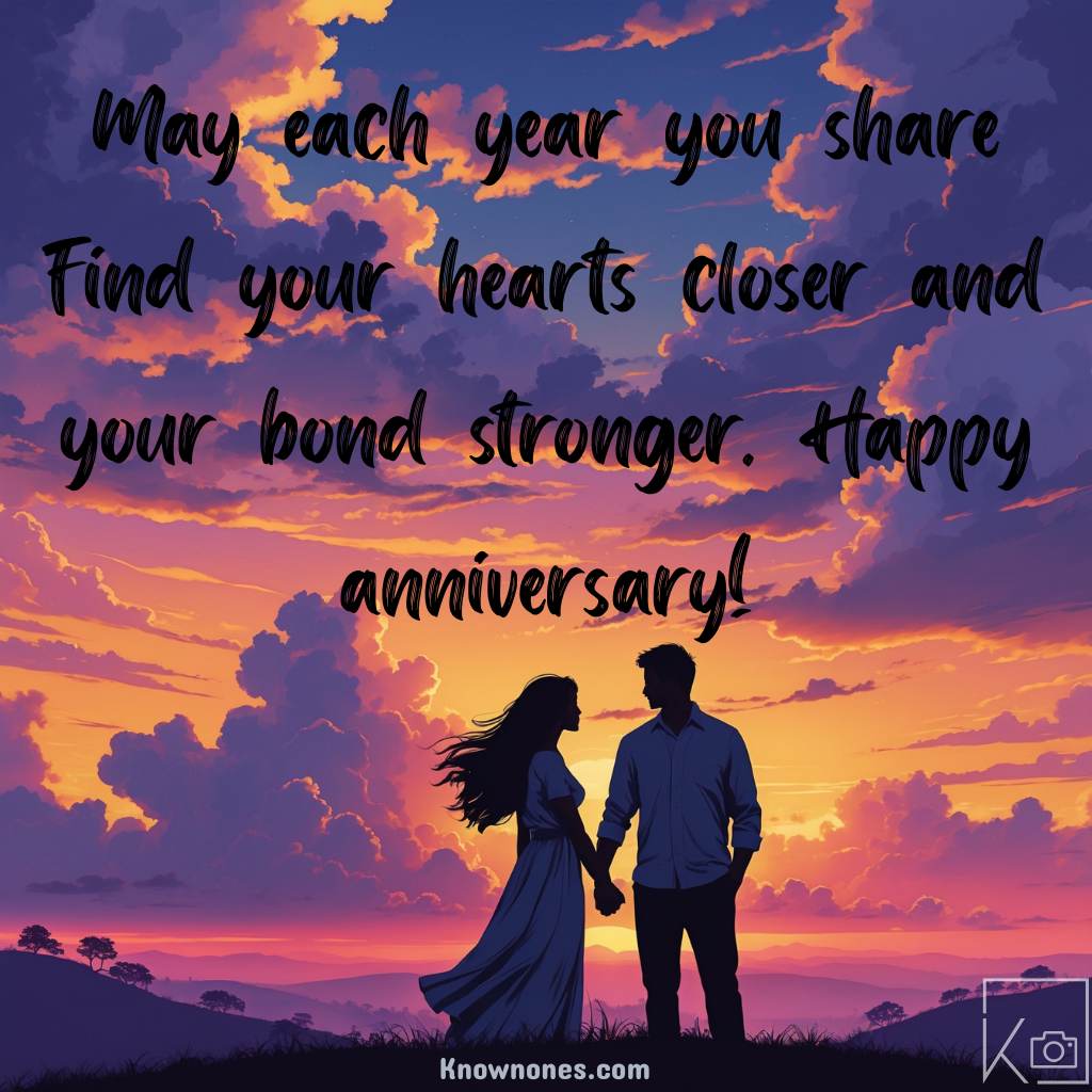 Happy Anniversary - wishes and images - cloudy sky and couple